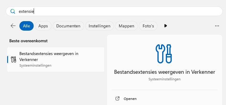 Bestandsextensies weergeven in Verkenner.png
