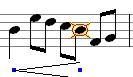 Cursor on the notation area