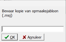 Bewaar opmaaksjabloon