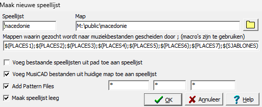 nieuwe speellijst