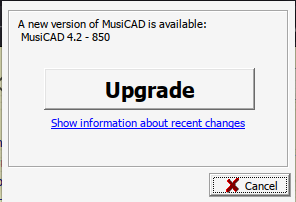 MusiCAD update-notification