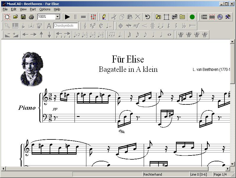 Fur Elise screenshot MusiCAD